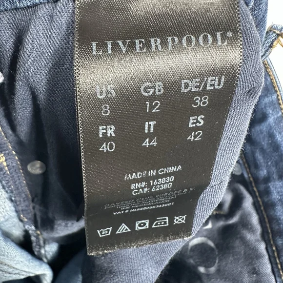 Liverpool Los Angeles Girlfriend Size 8/29 Women's Basic Jeans Dark Blue Denim - Picture 5 of 8
